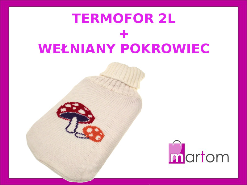 KD23 TERMOFOR GUMOWY 2000ml WEŁNA WEŁNIANY 2l zdjęcie 1