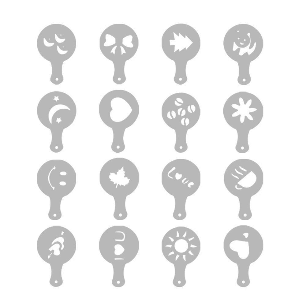 TG66809 SZABLONY DO DEKORACJI KAWY CIAST DESERÓW 16SZT LATTE CAPPUCCINO