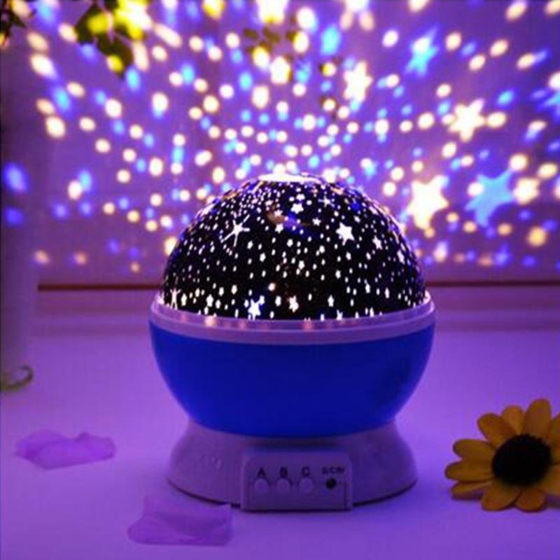 TG56632-3 LAMPKA NOCNA PROJEKTOR GWIAZD NIEBA OBROTOWA 360 NIEBIESKA