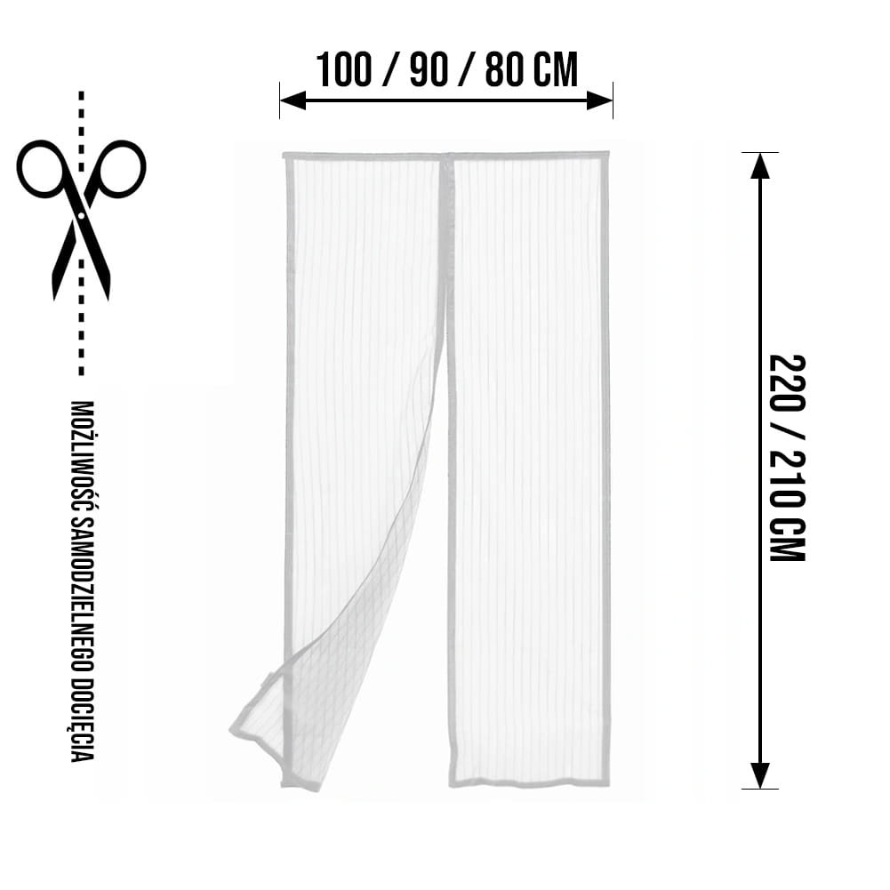 TG64367 MOSKITIERA na DRZWI OKNO BALKONOWE BARDZO MOCNA SOLIDNA 80/90/100 x 210/220 BIAŁA zdjęcie 3