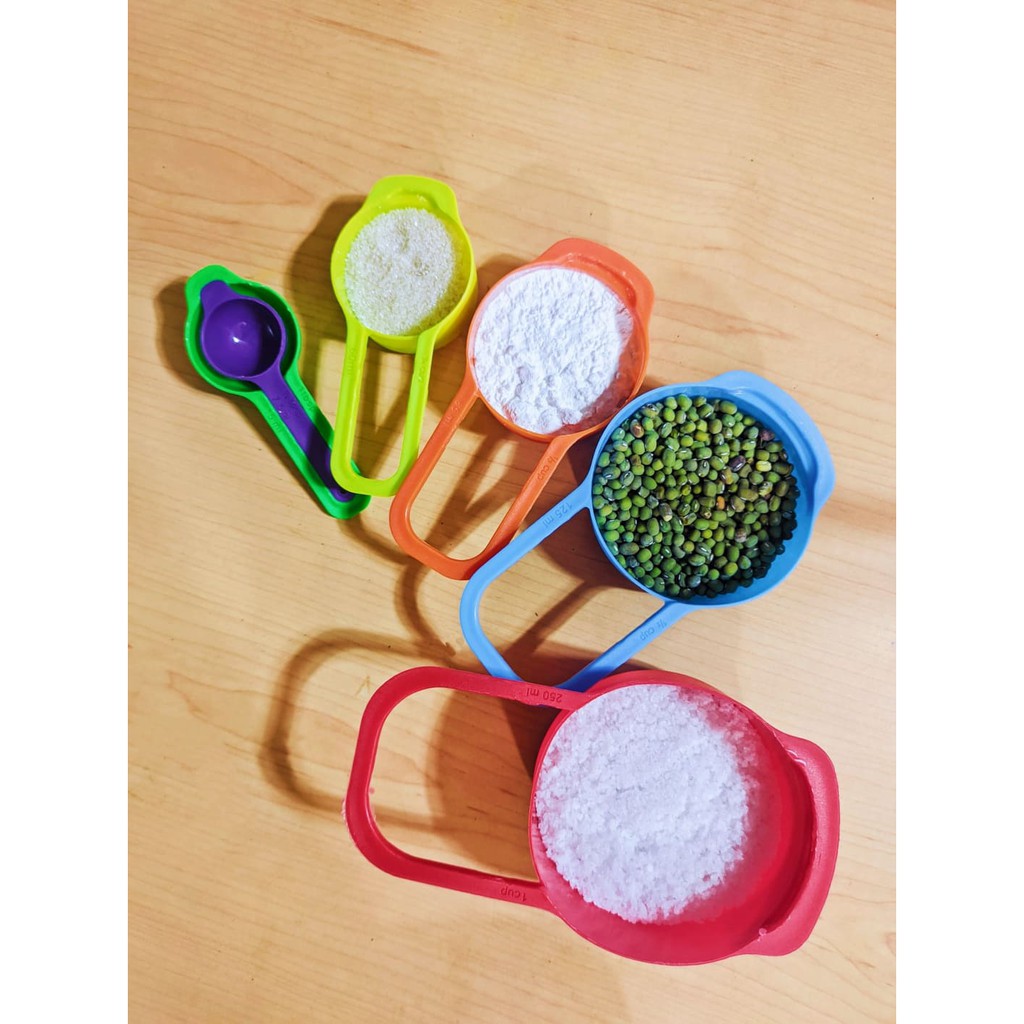 UU50 MIARKI KUCHENNE KUBKI ŁYŻKI ZESTAW MIAREK 6 SZTUK