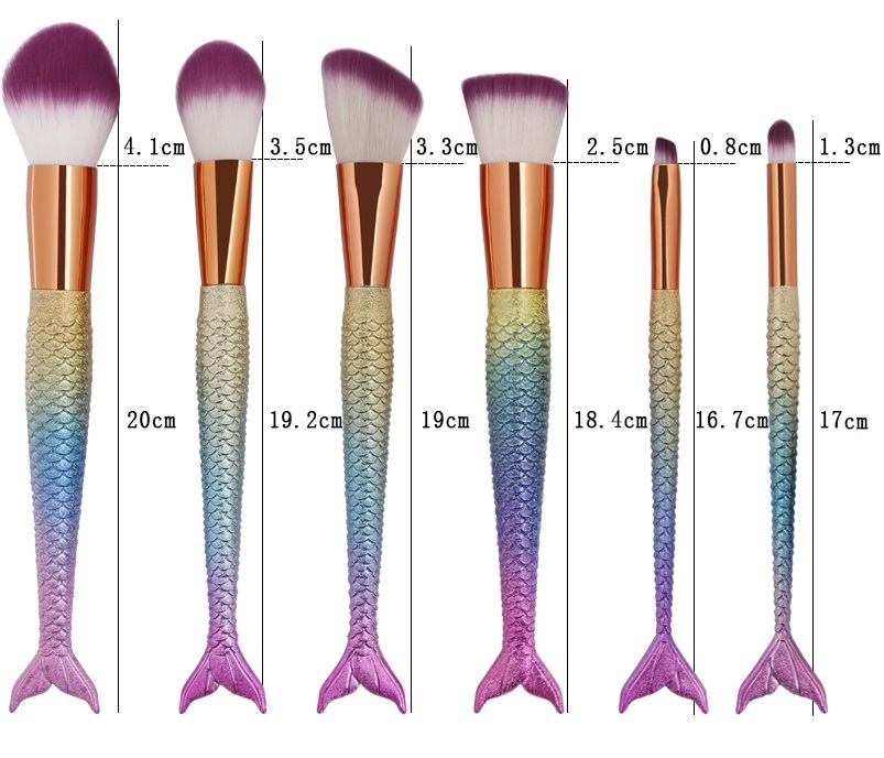 ZZ31 Pędzle do makijażu zestaw 6sztuk syrenki zdjęcie 4