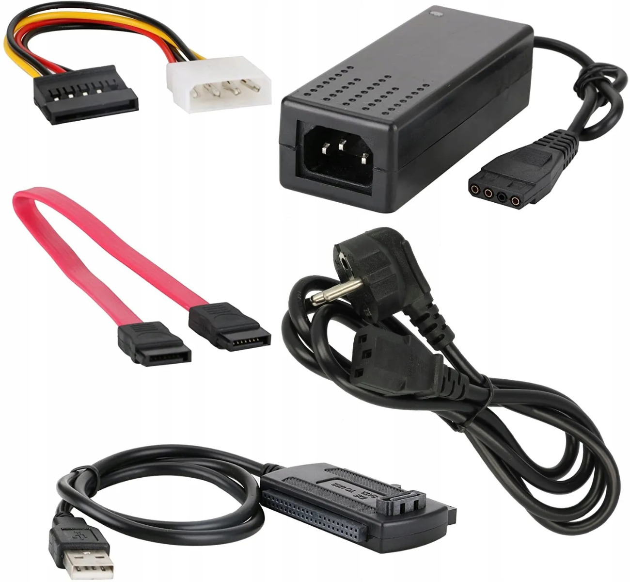 TG63000 Adapter USB IDE 3,5 2,5 SATA ATA ZASILACZ MOLEX do dysków zgrywanie danych zdjęcie 1