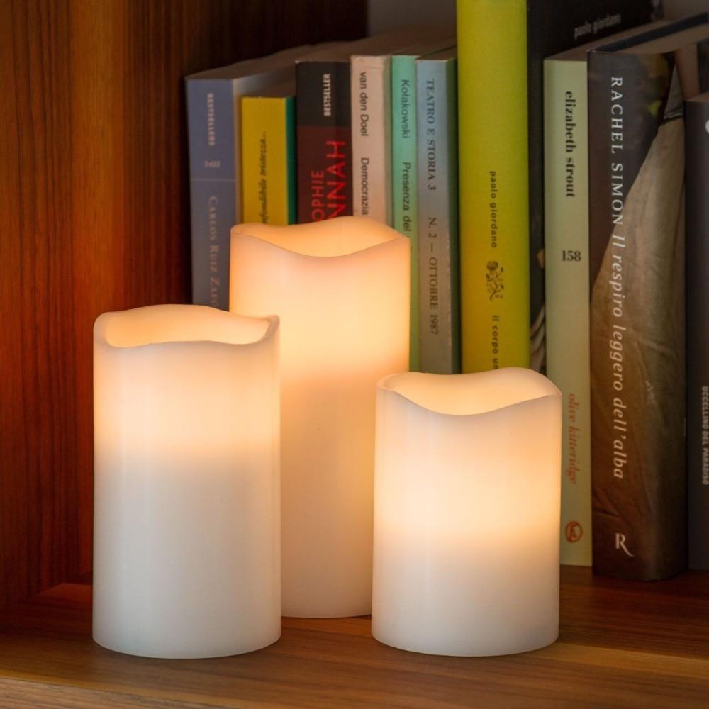 OO68 ŚWIECZKI ŚWIECE LED NA PILOTA 3 SZT ZESTAW RGB