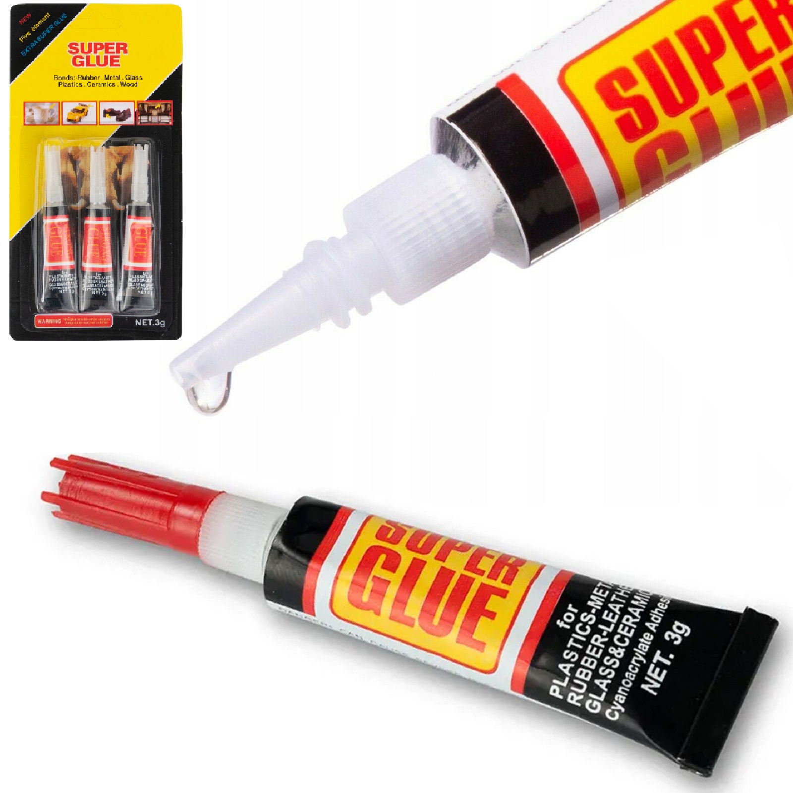 ZW45 KLEJ SUPER GLUE SUPER MOCNY KLEJ W ZESTAWIE 3SZT. zdjęcie 1