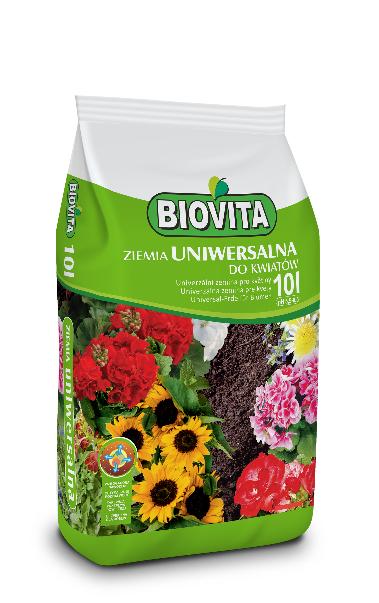 BIO6 ZIEMIA UNIWERSALNA 10L DO KWIATÓW ROŚLIN ZIELONYCH BIOVITA