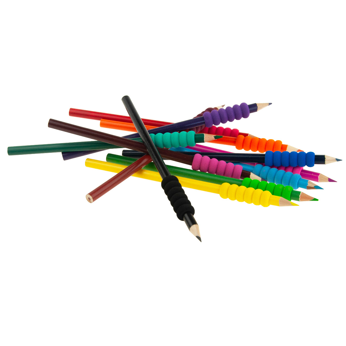 701801 KREDKI OŁÓWKOWE Z UCHWYTEM PIANKOWYM ZESTAW 12SZT