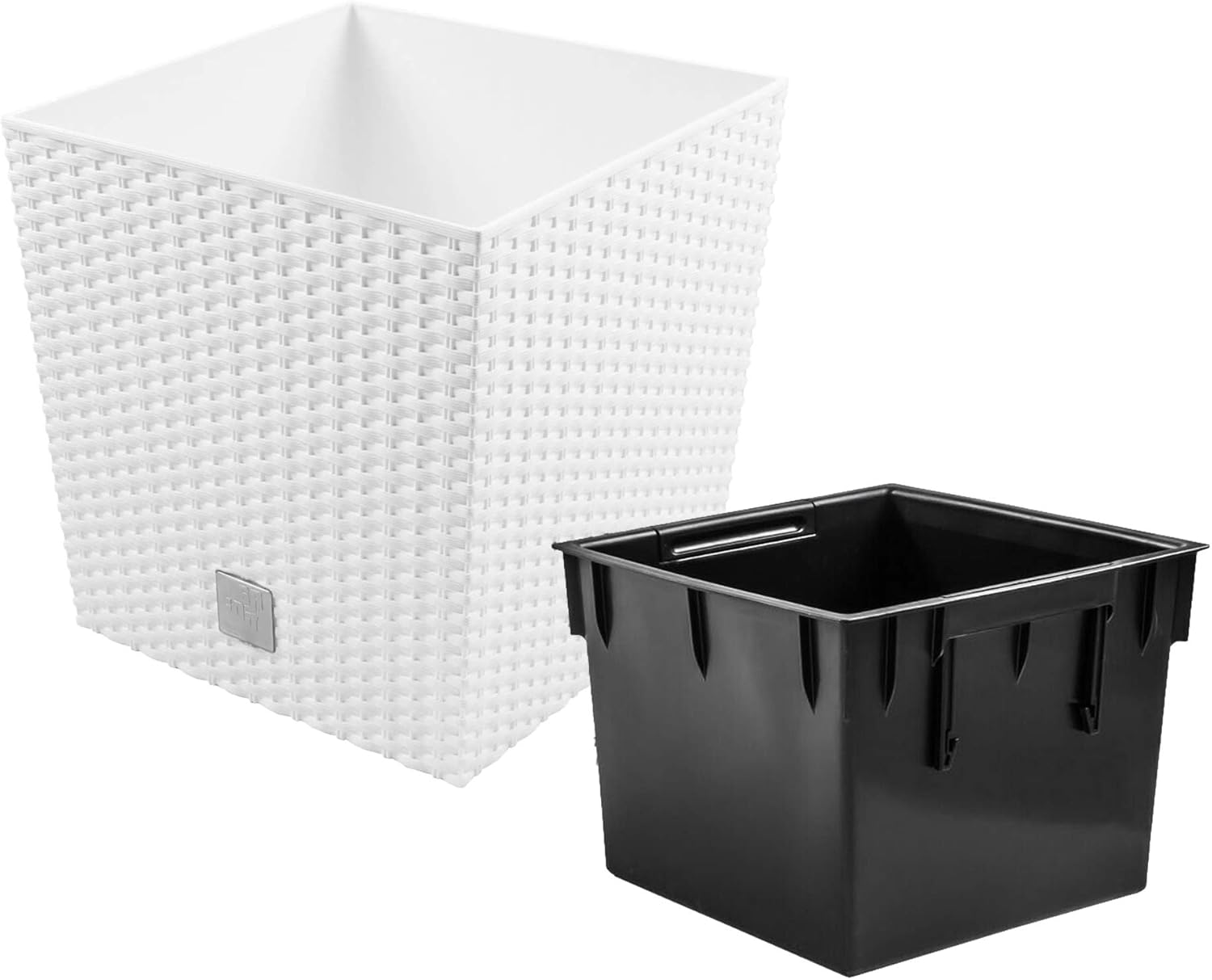 DRTS170L-S449 DONICZKA OSŁONKA RATTANOWA BIAŁA DO KWIATÓW OGRODU RATO LOW