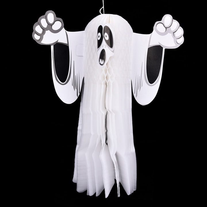 HL8 DUCH ZAWIESZKA DEKORACJA NA HALLOWEEN WISZĄCY DUSZEK PAPIEROWY 3D