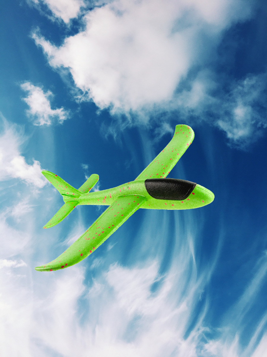 9139 SAMOLOT STYROPIANOWY SZYBOWIEC RZUTKA DUŻY XXL ZIELONY NO LIGHT