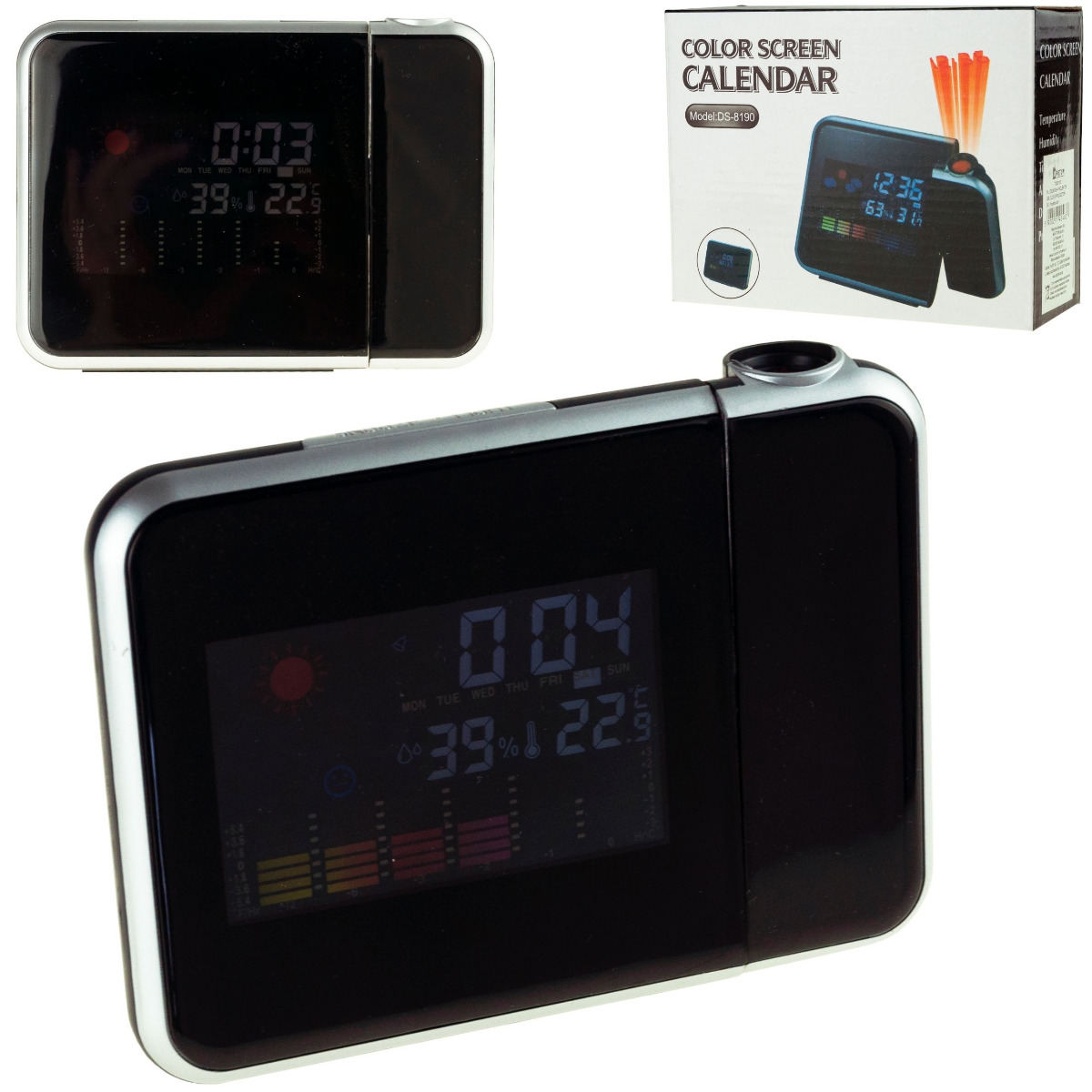 AP28 STACJA POGODY BUDZIK ZEGAR PROJEKTOR ZEGAREK