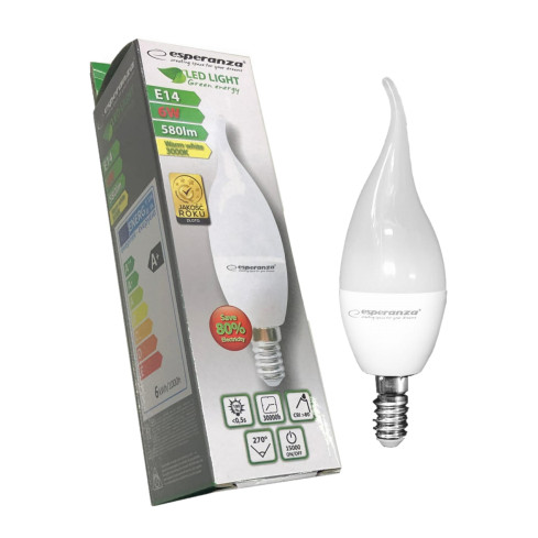 ELL149 ŻARÓWKA LED T37 E14 6W CIEPŁY BIAŁY ESPERANZA A+