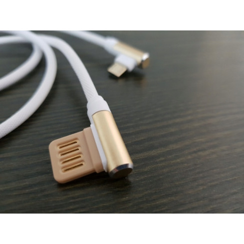 13679 Kabel micro USB boczny nylon 100cm aluminium