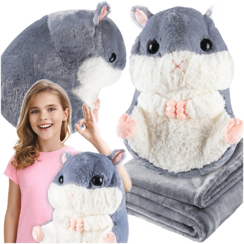 B48X KOC CHOMIK PODUSZKA 2W1 PRZYTULANKA MASKOTKA DUŻY DLA DZIECI PODRÓŻNY PLUSZ