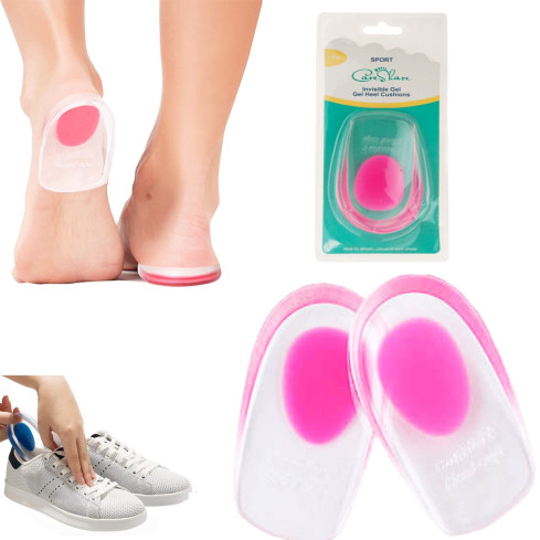 TG56607 Silikonowe podpiętki na ostrogi piętowe wkładki żelowe para 2szt bolące RÓŻOWE