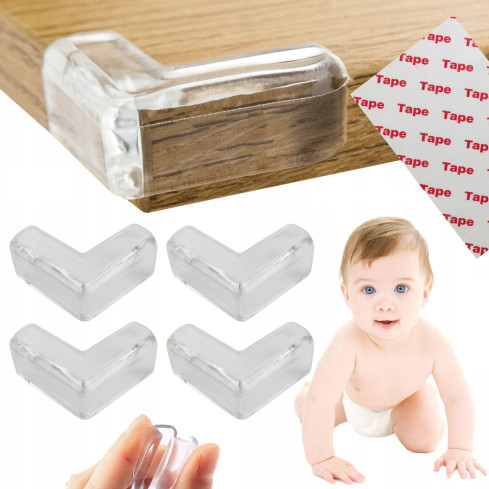 TG56543 ZABEZPIECZENIE OSŁONKA NAROŻNIKÓW STOŁU SILIKONOWE KANTY ZESTAW 4 SZTUKI