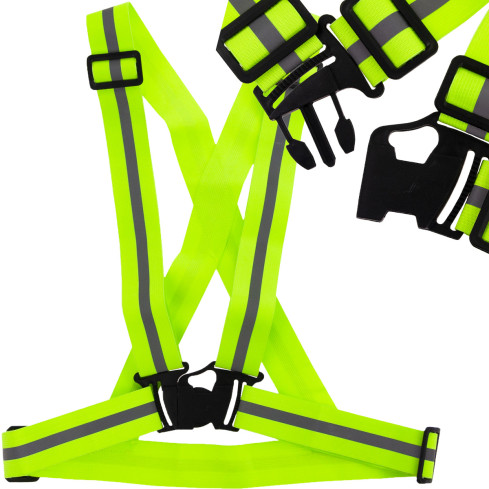 AG590 SZELKI ODBLASKOWE REGULOWANE KAMIZELKA ODBLASKOWA BHP MOTOR ROWER Bieganie
