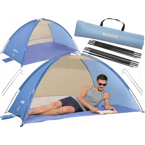 68105 NAMIOT PLAŻOWY PARAWAN SKŁADANY 2- OSOBOWY LEKKI 2m x 1,2m