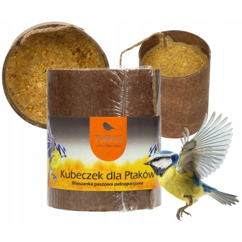 KUBECZEK DLA PTAKÓW Z KARMĄ TURDUS 400G WYSOKOENERGETYCZNY POKARM NA ZIMĘ