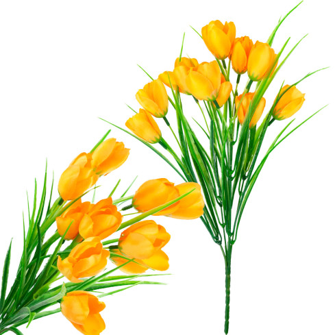 CV07855-5 TULIPANY BUKIET TULIPANÓW KWIATY SZTUCZNE ŻÓŁTE W BUKIECIE TULIPAN ozdoba
