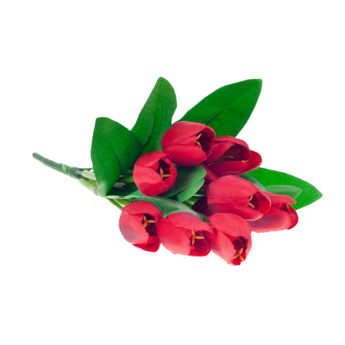 CV10616-8 TULIPAN TULIPANY SZTUCZNE KWIATY 37cm 9szt czerwony