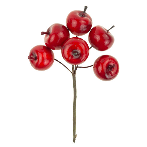 CV12367 JABŁKA JABŁUSZKA NA DRUCIKU SZTUCZNE OWOCE NA PIKU NA STROIK CHOINKĘ OZDOBY