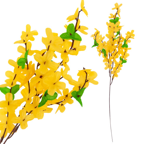 CV14393 FORSYCJA GAŁĄZKA ŻÓŁTA GAŁĄZKI WIELKANOC FORSYCJE NA GAŁĄZCE LIŚCIE stroik