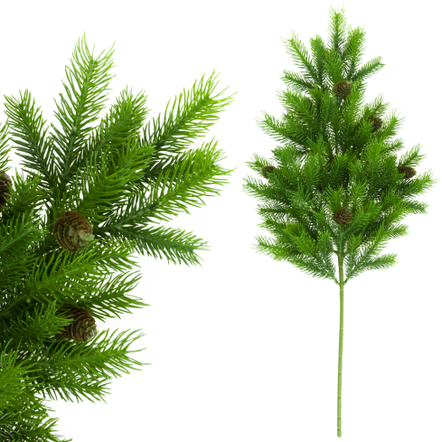 CV22927-3 DUŻA CHOINKA GAŁĄZKA na STROIK ŚWIĄTECZNY świerkowa z szyszkami