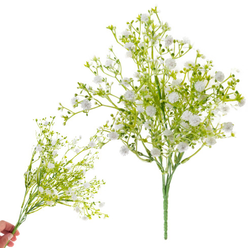 CV31709-1 SZTUCZNE KWIATY jak żywe GIPSÓWKA BIAŁA ozdoba na cmentarz na STROIK bukiet