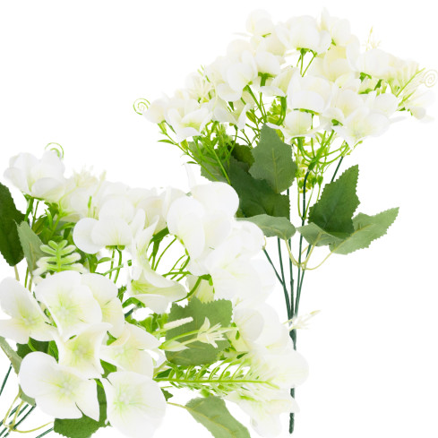 Bukiet sztucznych hortensji, kwiaty do kompozycji, realistyczne, real touch, białe