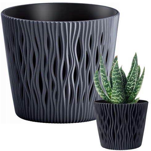 DSR130-S433 DONICZKA ANTRACYT AŻUROWA OKRĄGŁA Z WKŁADEM OZDOBNA NOWOCZESNA ANTRACYT