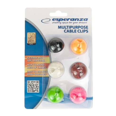 EBA101M ORGANIZER UCHWYT KABLI PRZEWODÓW CABLE DROP 6SZT ESPERANZA PRZYKLEJANY