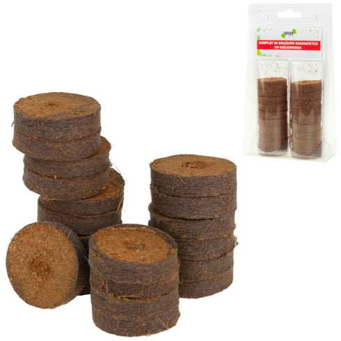 EDA3272 Krążki kokosowe podłoże do kiełkowania 37mm 20szt