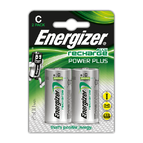 EN13 AKUMUATORKI ENERGIZER C HR14 2500MAH 2SZT POWER PLUS C BATERIE DO ŁADOWANIA