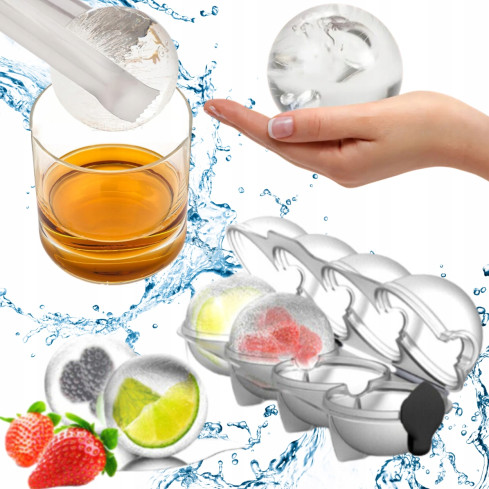 TG64476 FORMA DO LODU KULE LODOWE KULA FOREMKA 4 SZTUKI DO DRINKÓW DUŻE