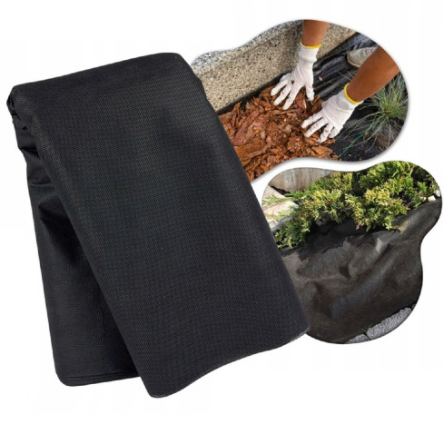 TG77643 AGROWŁÓKNINA ANTYCHWASTOWA AGROTKANINA NA CHWASTY MATA 1,6x2,9m 4,64 CZARNA