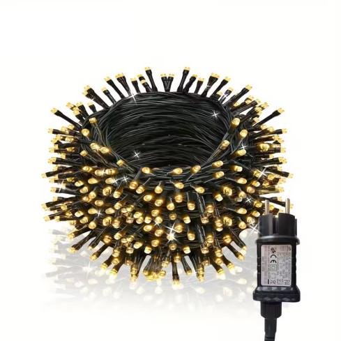 Lampki led 300l, ciepłe białe+zimny flash, choinkowe, świąteczne, wewnętrzne, zewnętrzne, 3+15m