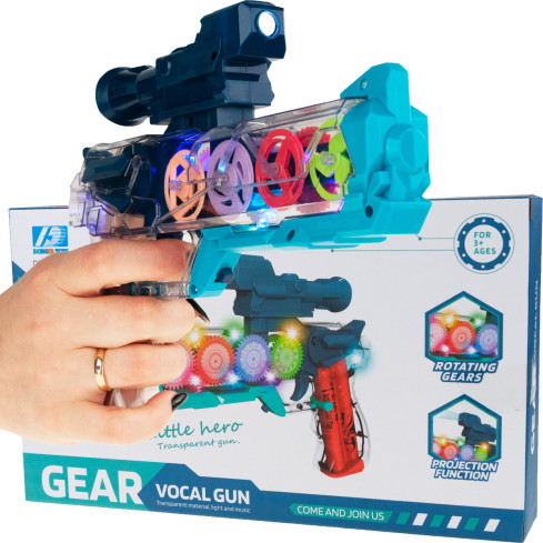 KSL745036 PISTOLET Z EFEKTAMI GEAR TRYBIKI ZĘBATKI ŚWIATŁO DŹWIĘKOWY