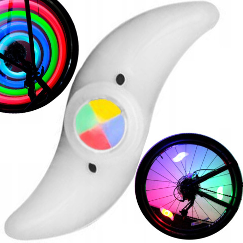 ER51 LAMPKA ROWEROWA LED NA SZPRYCHY KOŁA ROWER NAKŁADKA NA koło rowerowe