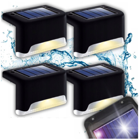 TG77660 LAMPKA SOLAR 4SZT. LAMPKI SOLARNE OGRODOWE LED NA SCHODY TARAS PŁOT CZUJNIK