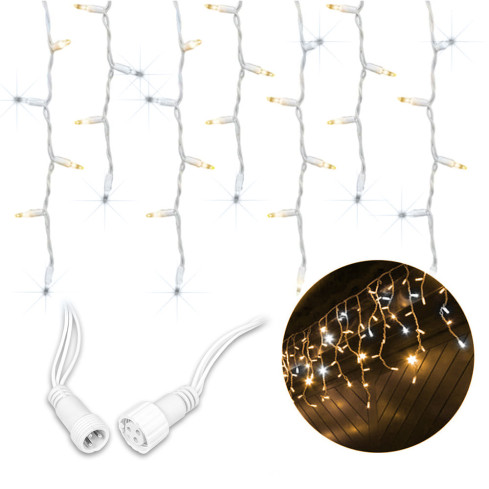 BT-01 LAMPKI SOPLE 300LED CIEPŁE BIAŁE+ZIMNY FLASH 22M CHOINKOWE OGRODOWE