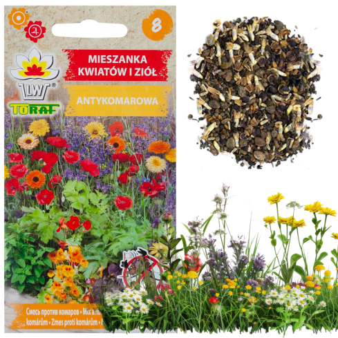 M7950 MIESZANKA ANTYKOMAROWA 1G NASIONA STOP KOMAROM NA KOMARY MIX ROŚLIN