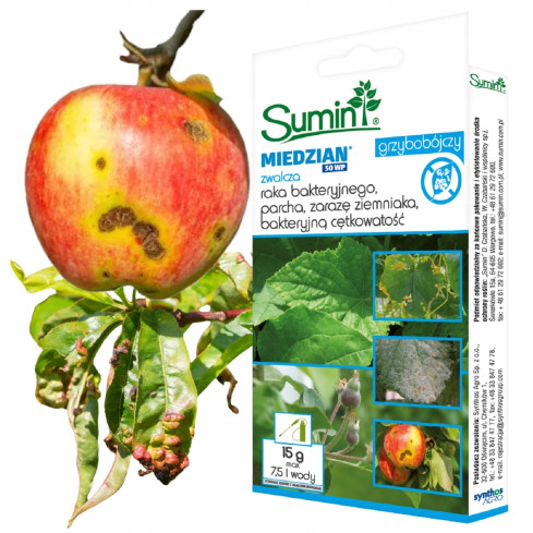 SUM6 ŚRODEK PREPARAT GRZYBOBÓJCZY MIEDZIAN 50 WP 15G NA ZARAZĘ OGNIOWĄ PARCHA