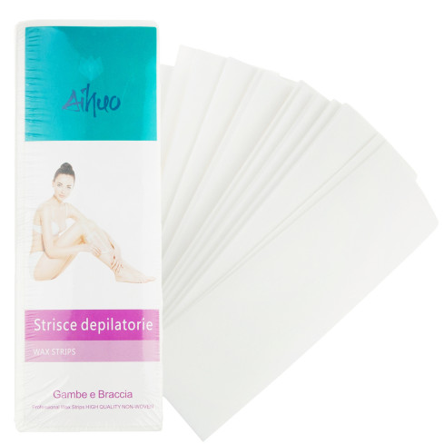 TG56493 PLASTRY DO DEPILACJI ZESTAW 100 SZT MOCNE FIZELINOWE BIAŁE MIEKKIE WYTRZYMAŁE PASKI