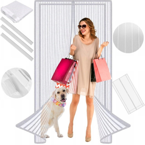 TG64367 MOSKITIERA na DRZWI OKNO BALKONOWE BARDZO MOCNA SOLIDNA 80/90/100 x 210/220 BIAŁA