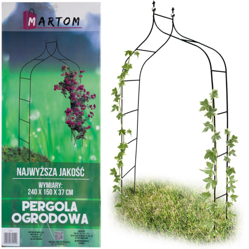 PERG-N6078 PERGOLA OGRODOWA ŁUK METALOWA ŁUKOWA NA RÓŻE KWIATY PNĄCZA 240cm