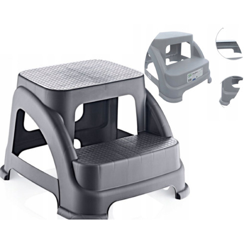 HOB081398 PODEST DWUSTOPNIOWY ANTYPOŚLIZGOWY SCHODKI DZIECI SENIOR 120kg POD PRYSZNIC