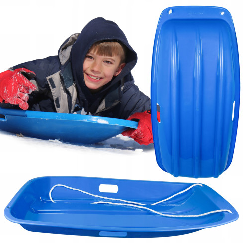 TG80962 SANKI ŚLIZGI NIEBIESKIE PLASTIKOWE z RĄCZKĄ I SZNURKIEM NA ZIMĘ