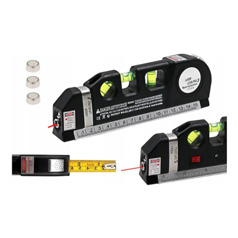 ZW68 POZIOMICA LASEROWA LED Z MIARKĄ MIARA + BATERIE