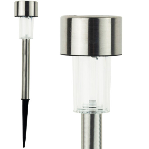 SOL0625 LAMPA SOLARNA LAMPKA OGRODOWA WBIJANA LED INOX